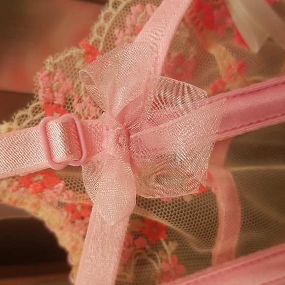 💕FOR LOVE AND LEMONS💕 Love Bouquet Embroidery Bra ~ Pink SDD NWT - Picture 12 of 16